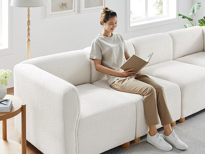 VANOMi Oversized Modular Sectional Sofa, U-Shaped Sectional Couches for Living Room, 6 Seats Modular Sofa with Reversible Chaises, Cream White