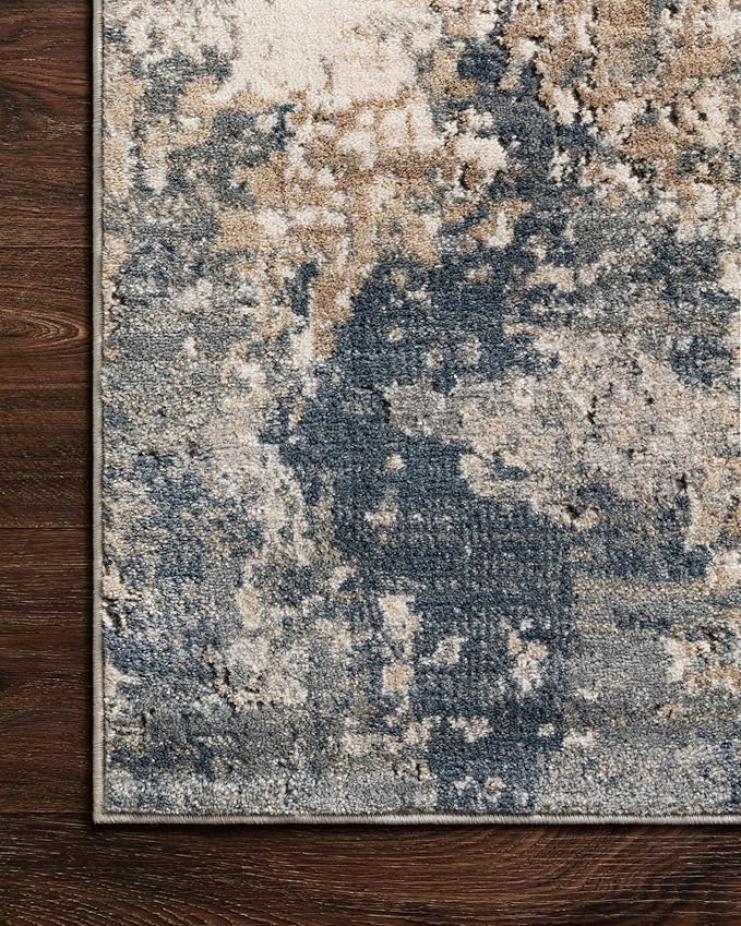 Loloi Teagan Collection TEA-06 Sand/Mist 11'-6" x 15' Area Rug, Large, Soft Neutral Rug, High-Traffic for Living Room, Bedroom, Home Office, Dining Area