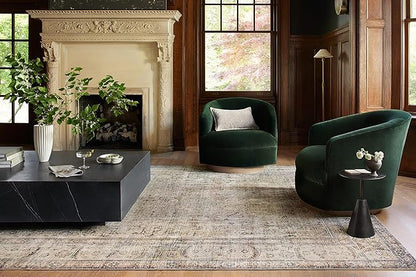 Loloi Margot Collection MAT-01 Antique/Sage 2'-6" x 7'-6" Runner Rug feat. CloudPile, No-Shed Easy Clean Large Patterned Area Rug for Living Room, Bedroom, Dining Area