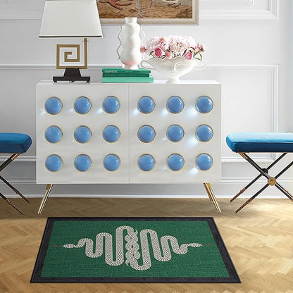 RUGGABLE x Jonathan Adler Machine Washable Modern Area Rug – Venom Emerald 2x3, Stain-Resistant, Non-Slip – Small Rugs for Living Room, Bedroom, Hallway, Entryway & Bathroom–with Standard Pad