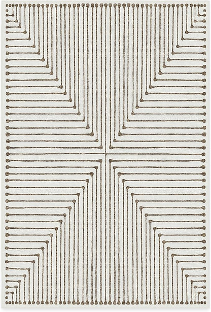 RUGGABLE x Jonathan Adler Machine Washable Modern Area Rug – Inkdrop Camel & Ivory 6x9, Stain-Resistant, Non-Slip – Medium Rugs for Living Room, Bedroom, Hallway, Entryway & Office–with Cushioned Pad