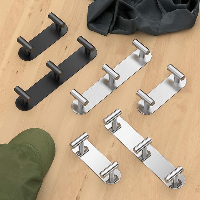 Gatco 1291 Modern Decor Wall Hook. Coat Hat Towel Robe Hook. For Entryway, Living, Kitchen, Bedroom, Bathroom. 2-hook. Chrome on Premium Brass.