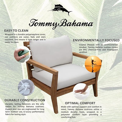 Tommy Bahama Deep Seating Lounge Cushion, 26" X 26" X 4", Bamboo Bay Bone