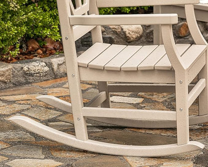 Martha Stewart by POLYWOOD® Chinoiserie 3-Piece Rocking Chair Set in Sand