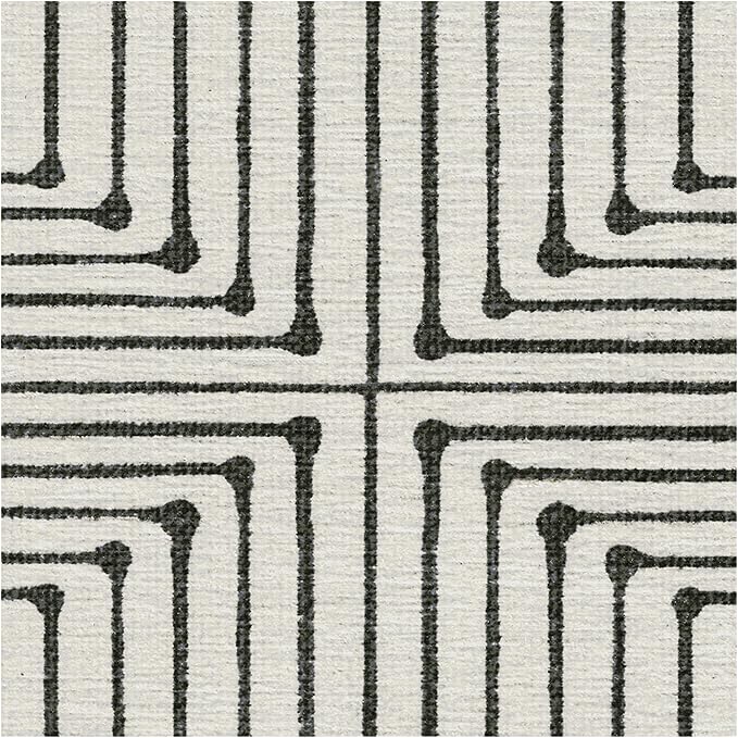 RUGGABLE x Jonathan Adler Machine Washable Modern Area Rug – Inkdrop Black & Ivory 5x7, Stain-Resistant, Non-Slip – Medium Rugs for Living Room, Bedroom, Hallway, Entryway & Office–with Standard Pad