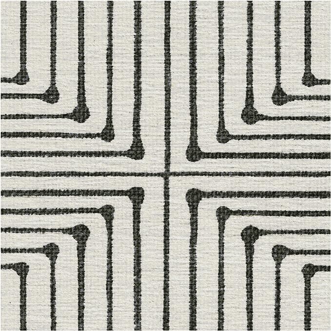 RUGGABLE x Jonathan Adler Machine Washable Modern Area Rug – Inkdrop Black & Ivory 9x12, Stain-Resistant, Non-Slip – Large Rugs for Living Room, Bedroom, Hallway, Entryway & Office–with Standard Pad