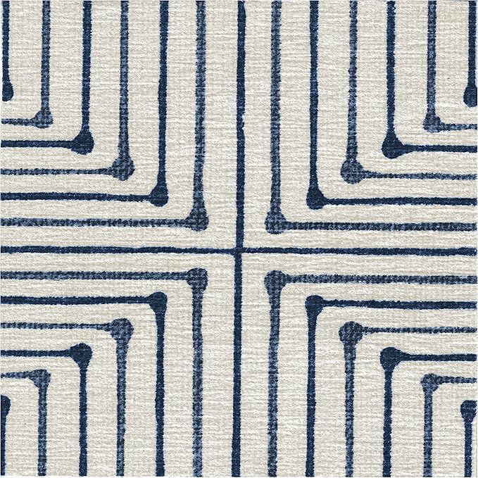 RUGGABLE x Jonathan Adler Machine Washable Modern Runner Rug – Inkdrop Slate Blue 2.5x10, Stain-Resistant, Non-Slip – Washable Rug for Hallway, Entryway, Living Room & Kitchen–with Standard Pad