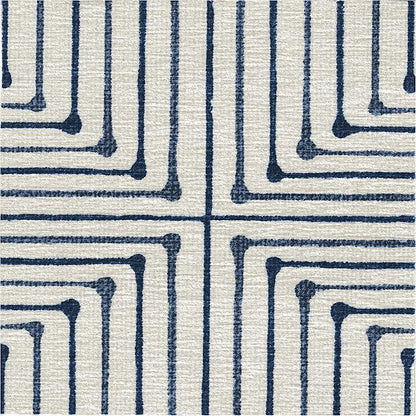 RUGGABLE x Jonathan Adler Machine Washable Modern Runner Rug – Inkdrop Slate Blue 2.5x10, Stain-Resistant, Non-Slip – Washable Rug for Hallway, Entryway, Living Room & Kitchen–with Standard Pad