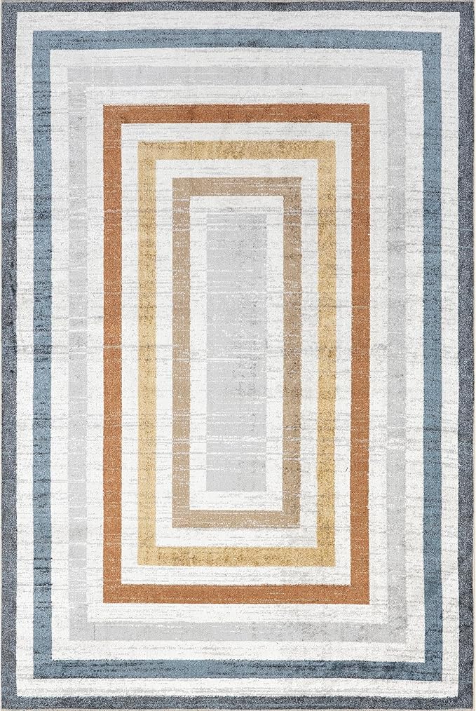 nuLOOM Alienor Geometric 3x5 Machine Washable Accent Rug for Living Room Bedroom Dining Room Entryway Kitchen, Multicolor/Ivory