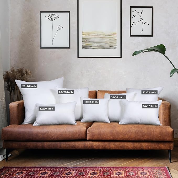 Utopia Bedding Throw Pillows (Set of 6, White), 16 x 16 Inches Pillows for Sofa, Bed and Couch Decorative Stuffer Pillow