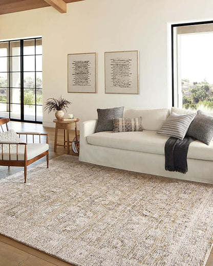 Loloi Amber Lewis Alie Collection ALE-05 Gold/Beige 2'-7'' x 7'-9'', .13'' Pile Height, Runner Rug