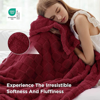 Bedsure GentleSoft Twin Blanket for Bed Red - Super Soft Cozy Blankets for Women Men Girls, Cute Fuzzy Fleece Throws for Bedroom Couch, 60x80 Inches
