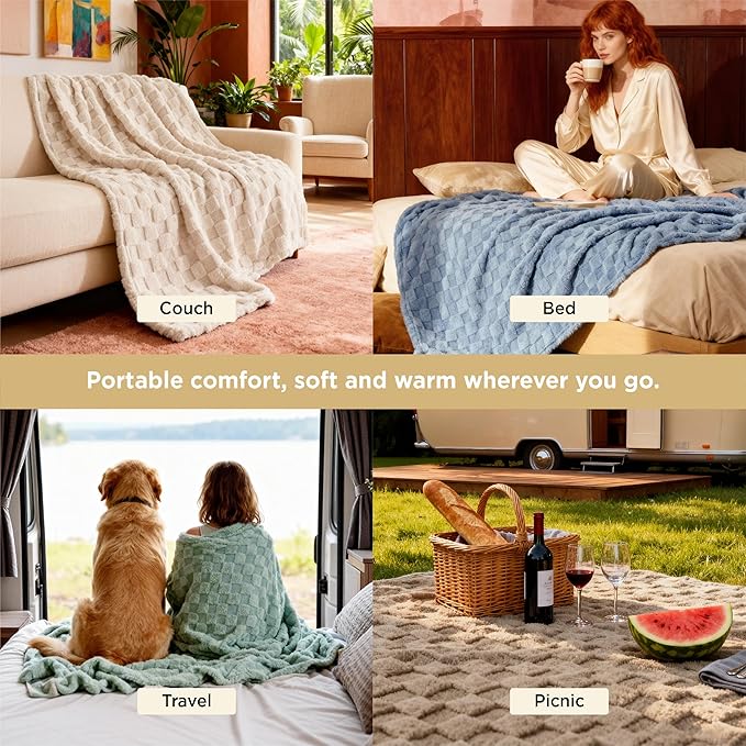 Bedsure GentleSoft Sage Green Twin XL Blanket for Bed - Super Soft Cozy Fleece Blankets for Women, Cute Throws for Girls, Dorm Room Essentials for Girls Teens Back to School, 66x90 Inches