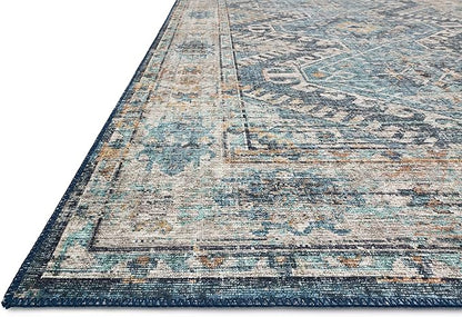 Loloi Skye Collection SKY-03 Denim/Natural 6'-0" x 6'-0" Round Area Rug