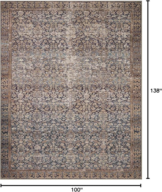Loloi Amber Lewis Georgie Collection GER-05 Denim/Spice 8'-4" x 11'-6", .19" Pile Height, Area Rug