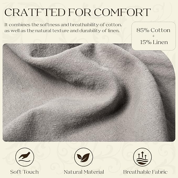 WOWMAX 85% Linen 15% Cotton Blend Headboard Pillow – California King Size Reading Wedge Backrest for Bed, Handmade Firm Support Bolster Cushion with Removable Cover, Premium Bed Rest Pillow, Black
