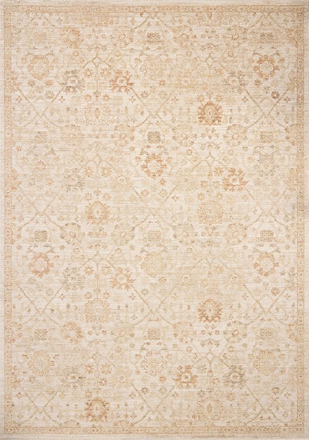 Loloi Chris Loves Julia Palma Collection PLM-04 Natural/Spice 2'-7" x 10'-0" Runner Rug Vintage Style Boho Living Room Bedroom Carpet