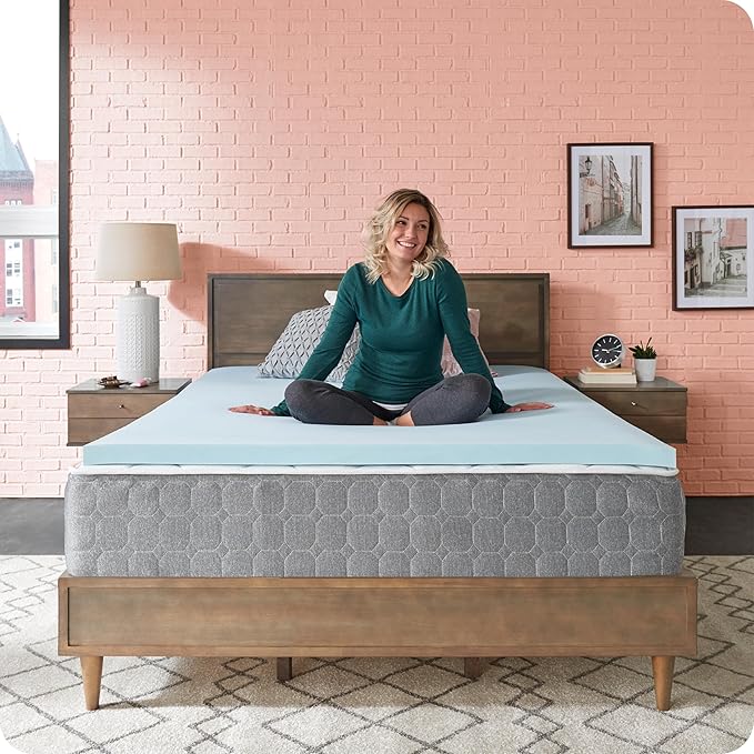 Sealy Dreamlife 2” Gel Memory Foam Twin XL Mattress Topper with SealyComfort Gel Foam, 1 Year Limited Warranty, Made in The USA