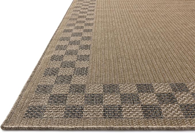 Loloi Chris Loves Julia Providence Collection PRC-01 Natural/Charcoal 8'-6" x 12', .12" Pile Height, Indoor/Outdoor Area Rug