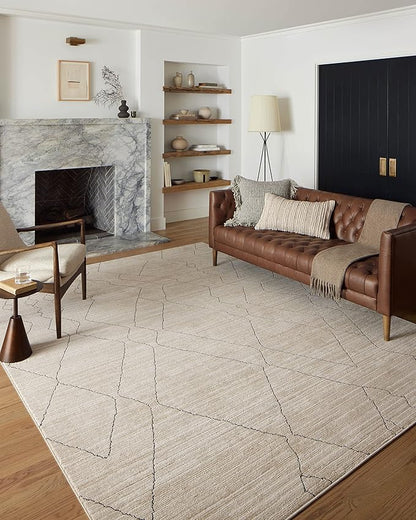 Loloi Darby Collection DAR-03 Sand/Charcoal 2'-7" x 8'-0" Runner Rug