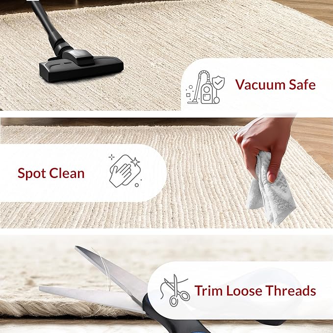 nuLOOM 2x16 Rigo Jute Hand Woven Area Rug, Off White, Solid Farmhouse Design, Natural Fiber, For Bedroom, Living Room, Dining Room, Hallway, Office, Kitchen, Entryway