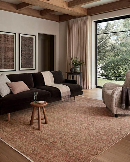 Loloi Amber Lewis Molly Collection MOL-09 Brick/Bark 6'-7" x 9'-2" Low Pile Area Rug