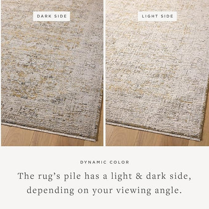 Loloi Amber Lewis Alie Collection ALE-05 Gold/Beige 2'-7'' x 7'-9'', .13'' Pile Height, Runner Rug