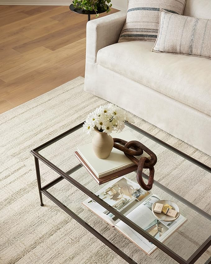 Loloi Chris Loves Julia Chris Collection CHR-02 Natural/Sage 7'-9'' x 9'-9'', .50" Pile Height, Area Rug