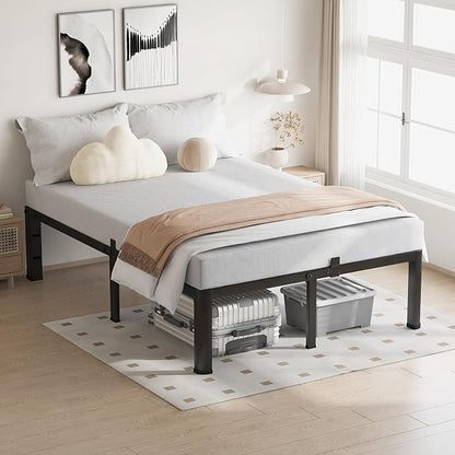 20 Inch King Size Bed Frame, 3500Lbs Heavy Duty Metal Platform with Round Corner Legs Mattress Slide Stopper, Steel Slat Support No Box Spring Needed, Noise Free, Non-Slip, Easy Assembly