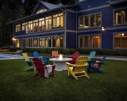 POLYWOOD AD420SR Modern Adirondack Chair, Sunset Red, Durable High Density Polyethylene Construction, Easy Assembly, Waterproof, Comfortable Contoured Seat