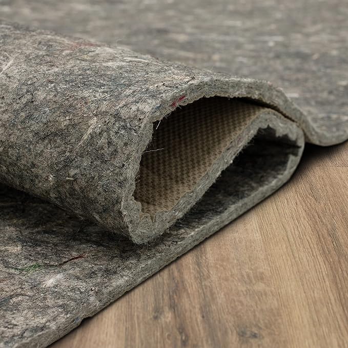 Mohawk Home 10' x 14' Non Slip Grip Rug Pad 1/2" Thick Dual Surface Felt Cushion + Rubber Gripper - Safe for All Floors