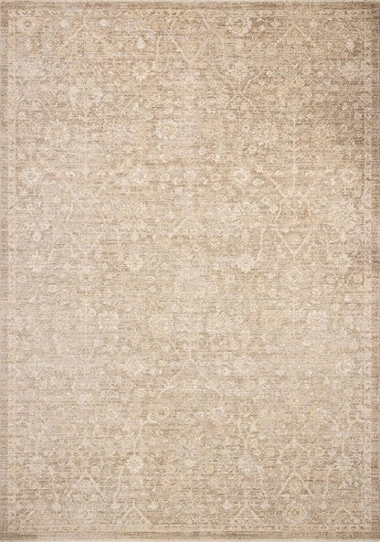 Loloi Chris Loves Julia Palma Collection PLM-01 Bark/Natural 5'-3" x 7'-6" Area Rug Vintage Style Boho Living Room Bedroom Carpet
