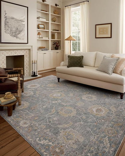 Loloi Chris Loves Julia Louisa Collection LOI-02 Ocean/Sunset 3'-6" x 5'-6", .38" Pile Height, Accent Rug
