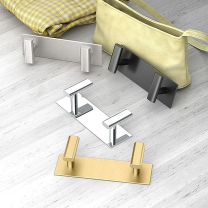 Gatco 1283B Elevate All Modern Decor Double Hook, Brushed Brass | Wall Mount 6.50" W X 2.50" H 2-Hook Robe, Towel Holder