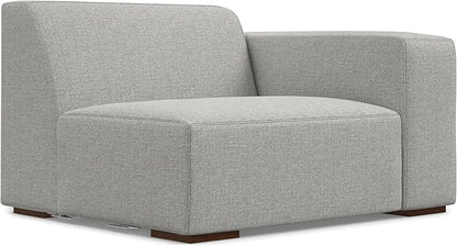 SIMPLIHOME Rex Left Corner Sectional Modular Sofa and Ottoman Set in 100% Recycled Polyester Tightly Woven Performance Fabric, Pale Grey, 116-inch-wide L-Shaped Sofa and 34-inch-Wide Ottoman