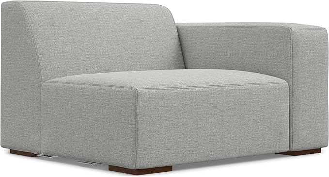 SIMPLIHOME Rex 3-Seater Modular Sofa in 100% Recycled Polyester Tightly Woven Performance Fabric, Pale Grey, 122-inches Wide, Handcrafted Modern-Style Couch for Living Room and Family Room