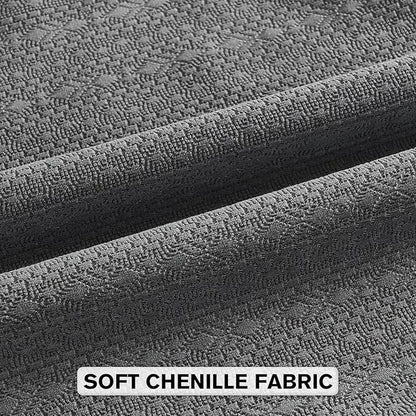 FUTEI Dark Grey Chenille Throw Pillow Covers 22x22 Inch Set of 2,Soft Striped & Diamond Textured Cushion Cases,Modern Home Decor for Couch Living Room