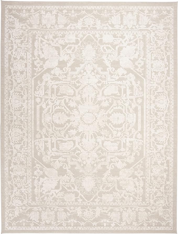 SAFAVIEH Area Rug 11x15 - Reflection Collection - Large - Cream & Ivory, Non-Shedding & Easy Cleaning, Ideal for Living Room, Bedroom (RFT665D)