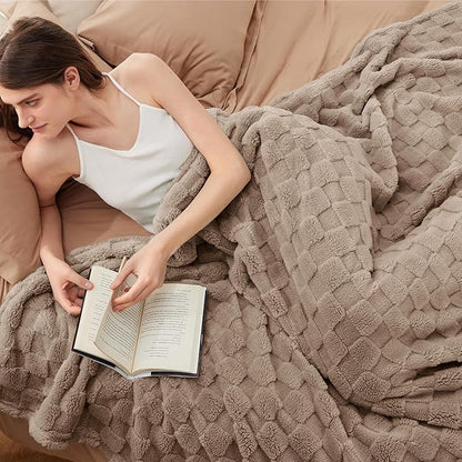 Bedsure GentleSoft Full Size Blankets for Bed Light Taupe - Super Soft Cozy Fleece Blanket for Women Men Girls, Large Fuzzy Throws for Bedroom Decor, 84x90 Inches