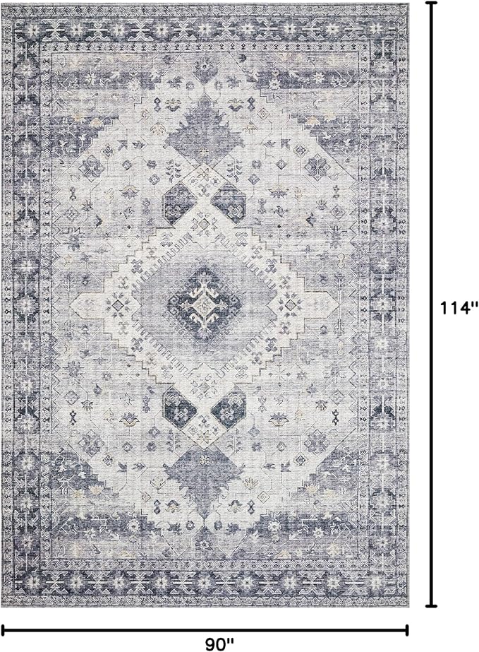 Loloi II Skye Collection SKY-02 Silver/Grey 7'-6" x 9'-6" Area Rug