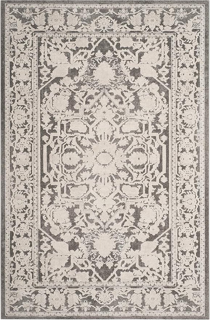 SAFAVIEH Reflection Collection Area Rug - 5'1" x 7'6", Dark Grey & Cream, Non-Shedding & Easy Cleaning, Ideal for Living Room, Bedroom (RFT665B)