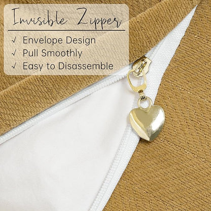 ZWJD Mustard Yellow Throw Pillow Covers 18x18 Set of 2 Chenille Pillow Covers with Elegant Design Soft and Luxurious Decorative Throw Pillows for Couch, Bed, and Home Decor