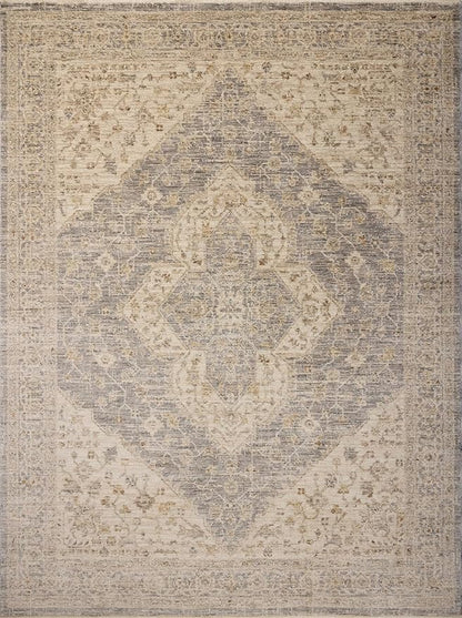 Loloi Magnolia Home by Joanna Gaines Junie Collection JUE-05 Denim/Natural 6'-7" x 9'-10", .38" Pile Height, Area Rug