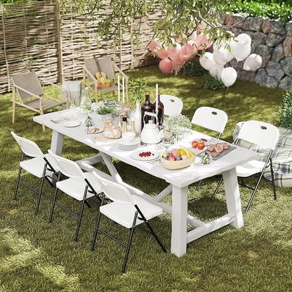 40 Pack Folding Chair, 800 Weight Limit Heavy Duty Plastic Folding Chair Portable Seating for Indoor Outdoor Events, Wedding, Party, Restaurant, Meeting Room White