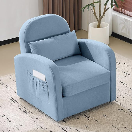 MELLCOM Oversized Swivel Accent Chair with Hidden Storage, Comfy Chenille Fabric Upholstered Leisure Armchair with Lumbar Pillow and Side Pocket for Living Room Bedroom Reception Room and Office