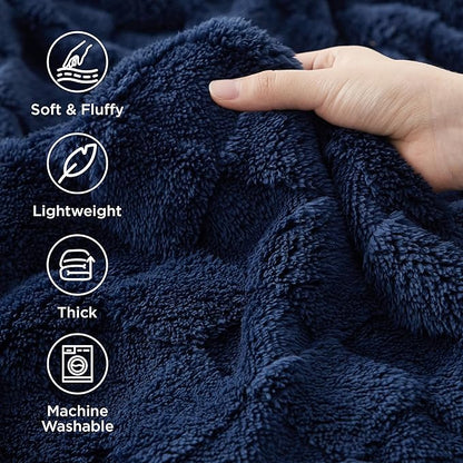 Bedsure GentleSoft King Size Blanket for Bed - Super Soft Cozy Blankets for Women Men Girls, Large Fuzzy Fleece Throw for Bedroom Decor, Navy Blue,108x90 Inches