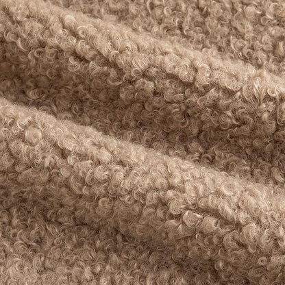 Pack of 2 Curly Teddy Wool Faux Fur Throw Pillow Covers Fuzzy Accent Soft Sherpa Pillowcases Sheepskin Fleece Decorative Cushion Case for Sofa Couch Living Room 26x26 Inch Khaki