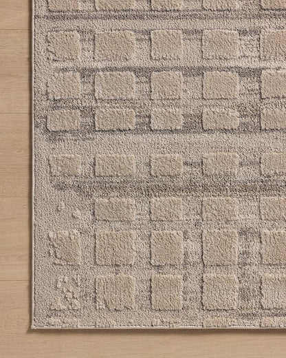 Loloi Amber Lewis Monty Collection MOT-06 Pebble/Beige 2'-7" x 4', .50" Pile Height, Area Rug