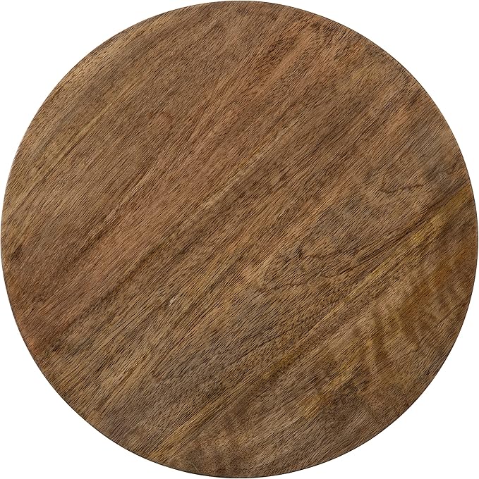 Kate and Laurel Zia Modern Counter Stool, 13 x 13 x 25, Natural Wood and Black, Decorative Contemporary Stool for Kitchen
