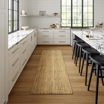 nuLOOM Ashli Solid Farmhouse Jute Runner Rug, 2' 6" x 10', Natural